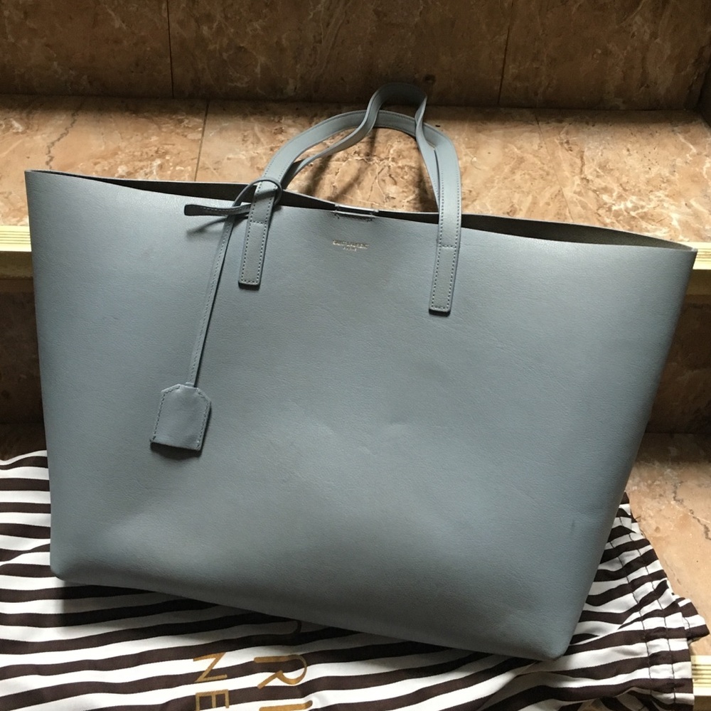 YSL / Saint Laurent Baby Blue Shopper Tote